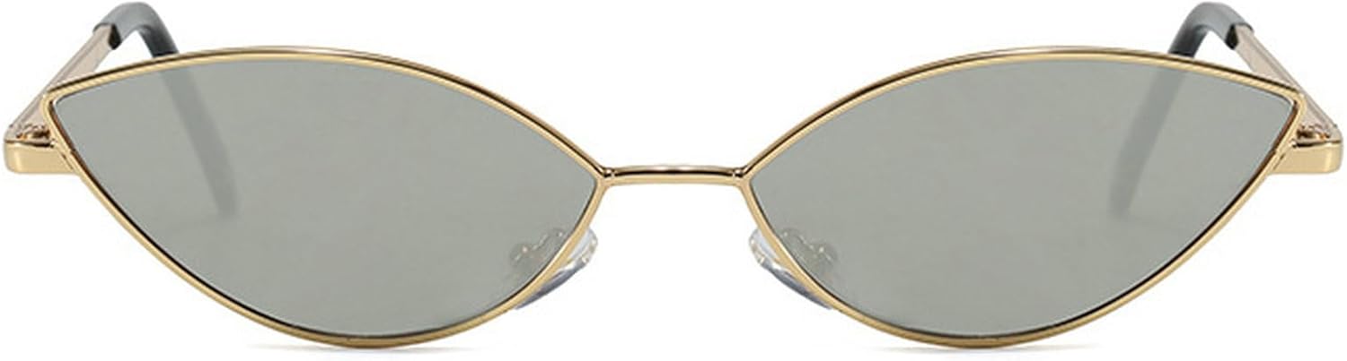 

Маленькие солнцезащитные очки «кошачий глаз» для женщин, роскошная уникальная металлическая оправа, черные солнцезащитные очки, модные очки с защитой от УФ-излучения UV400, винтажные женские очки mincl, Silver