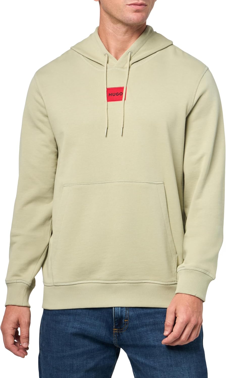 

HUGO Мужская худи Regular Fit с квадратным логотипом, Green Tea, Зеленый, HUGO Мужская худи Regular Fit с квадратным логотипом, Green Tea