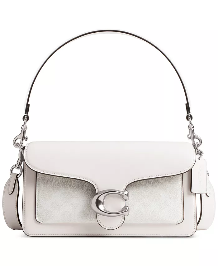 

Сумка через плечо Signature Tabby 26 Refresh из лакированного полотна COACH, белый