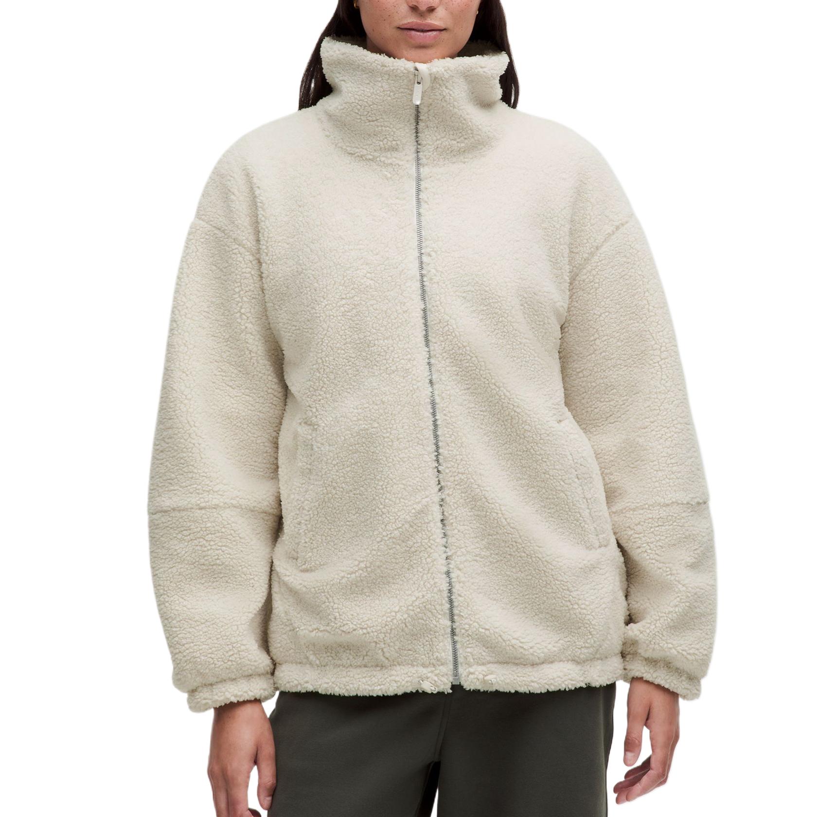 

Lululemon Текстурированное пальто из велюрового флиса для женщин, Bone White