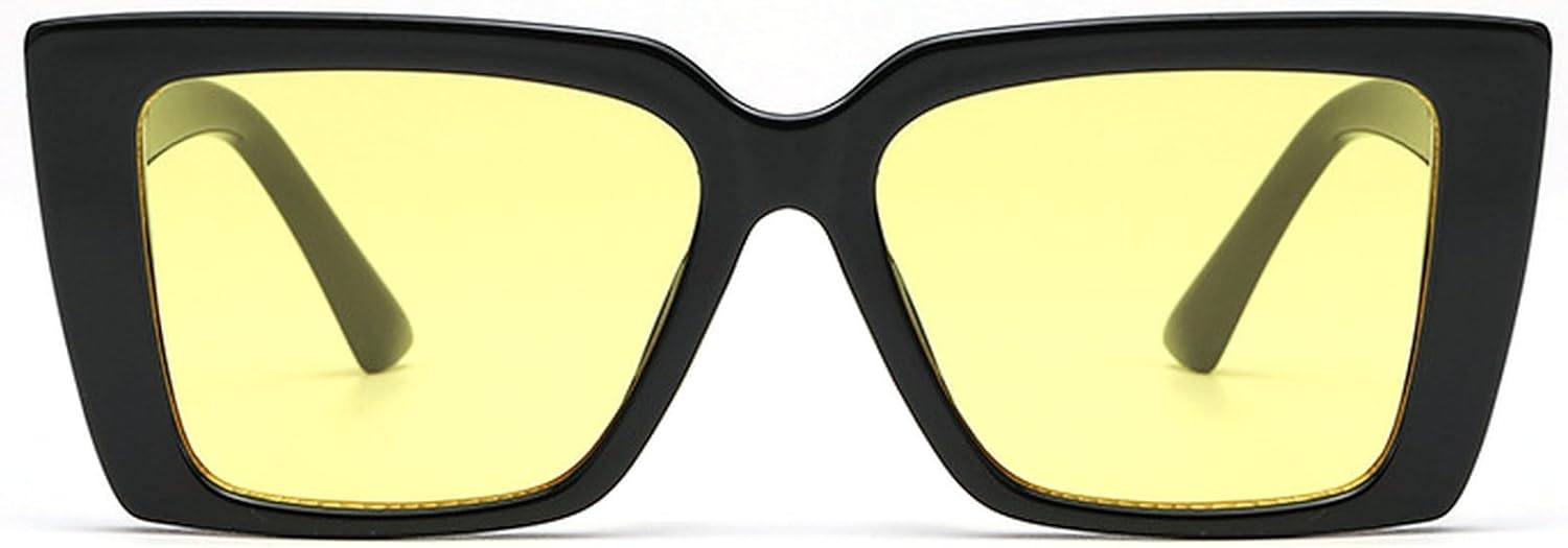 

Квадратные солнцезащитные очки большого размера для женщин, винтажные, с градиентным переходом цвета, зеленые, для активного отдыха, модный дизайн, панк-очки для мужчин mincl, Yellow