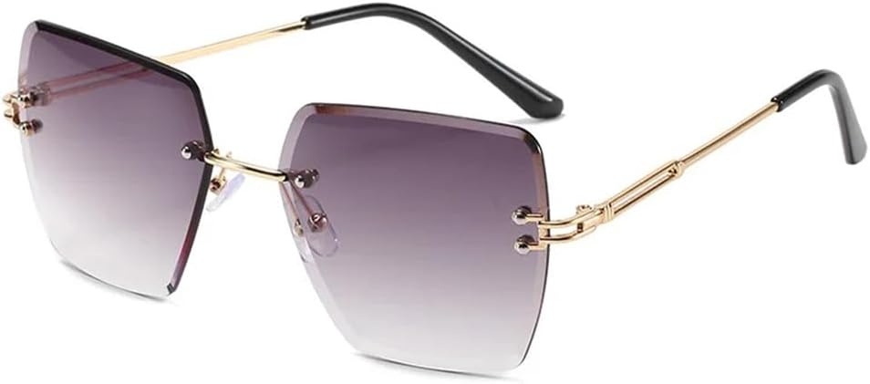 

Крупные безободковые солнцезащитные очки с градиентной окраской и защитой от УФ-излучения UV400 для женщин, подходят для занятий спортом на открытом воздухе, бега и езды на велосипеде generic, Gold Gray