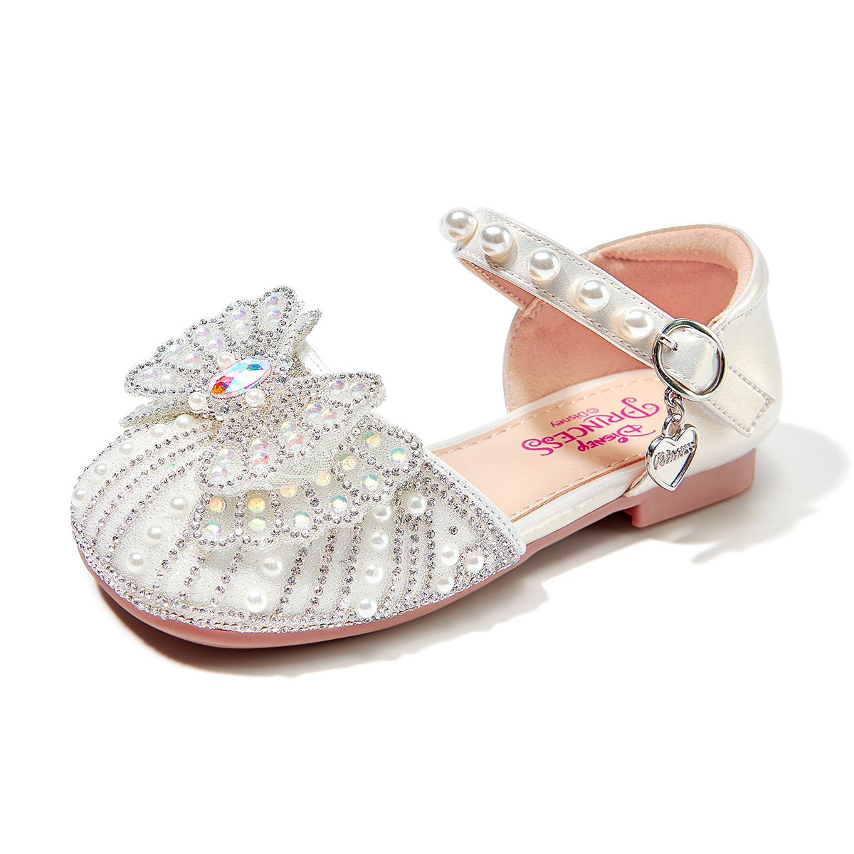 

Низкие детские кожаные туфли для подростков Disney, экрю