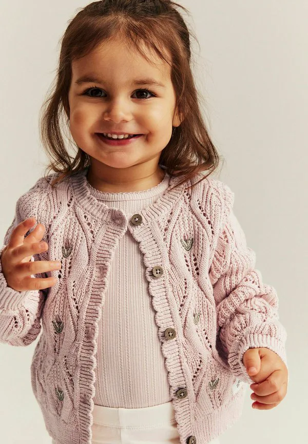 Кардиган с вышитыми цветами Newbie, Light Pink