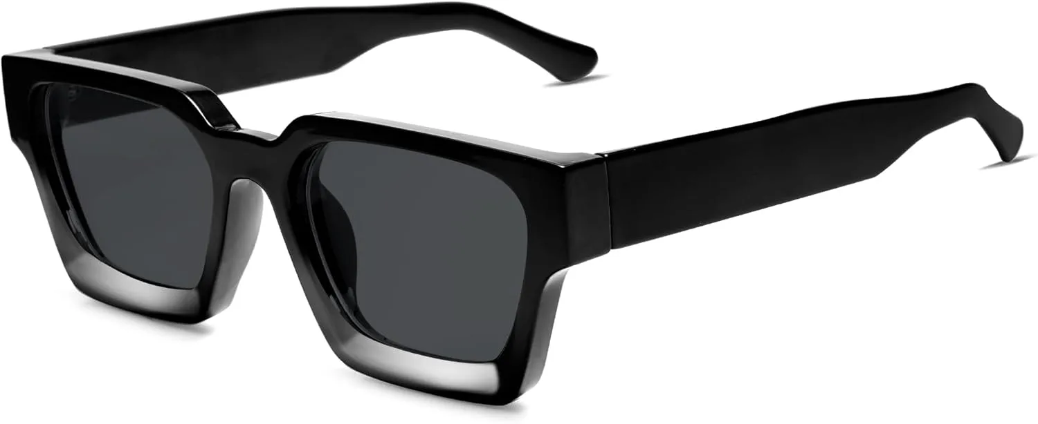 

Солнцезащитные очки VANLINKER квадратной формы для мужчин и женщин, ретро-стиль, массивные прямоугольные, защита от УФ-излучения UV400, VL9731, C3 - Black