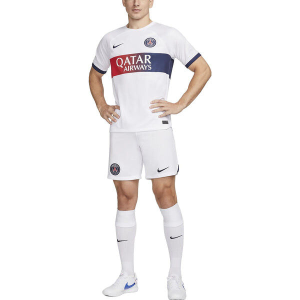 Футболка dri fit paris saint germain 23 24 стадион выездная футбольная майка Nike, белый — фото 3