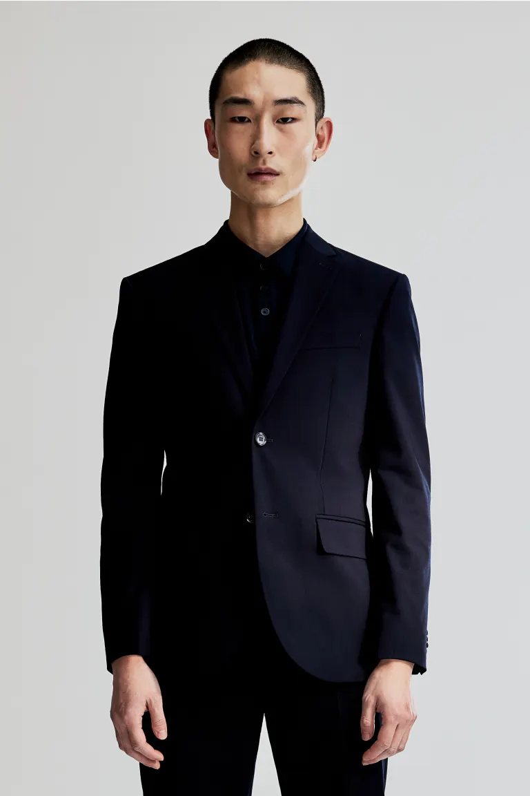 

Костюмные брюки узкого кроя H&M, синий