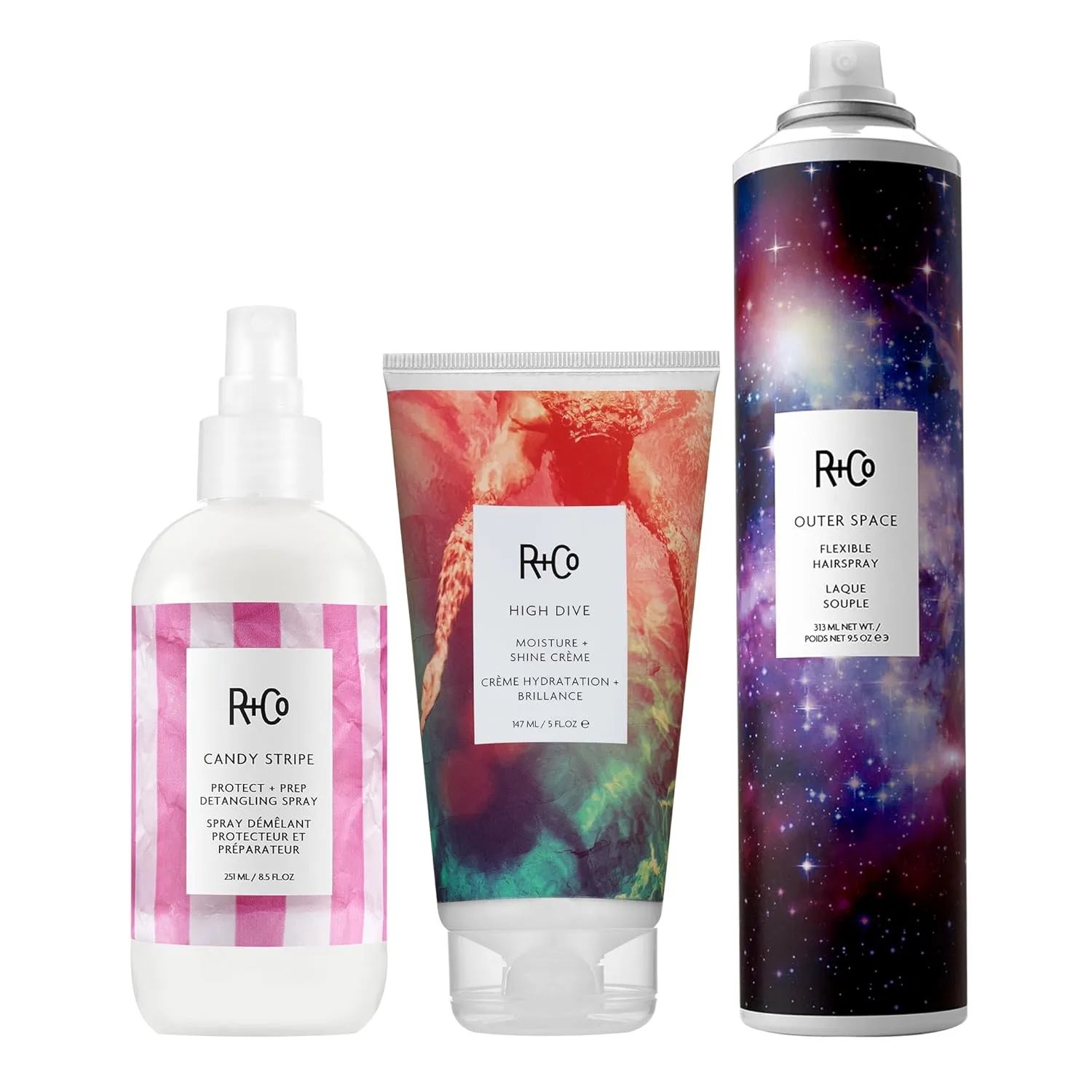 Лак для волос R+Co Outer Space Flexible Hairspray | Для ежедневного использования + Легкая текстура + Не липнет | Веганский продукт + Не тестируется на животных | 273 мл 1 упаковка