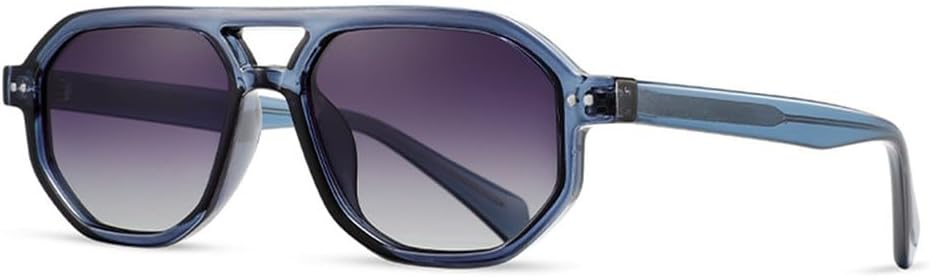 

Солнцезащитные очки с градиентной защитой UV400, заклепками и двойной перемычкой в ​​стиле панк для мужчин и женщин, для занятий спортом на открытом воздухе и путешествий UYPTK, Blue Gray Gradient