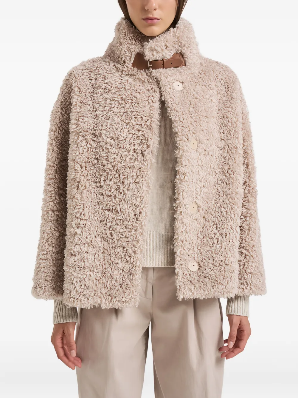 

Куртка с воротником на пряжке Herno, нейтральный