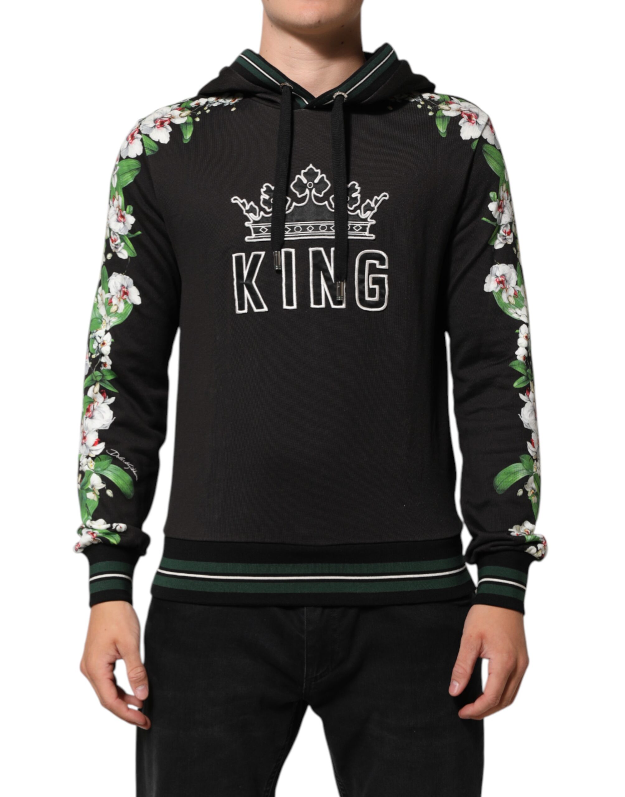 Толстовка с капюшоном KING Black Orchid Floral Crown Logo Dolce & Gabbana, черный