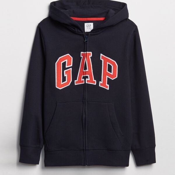 

Флисовая толстовка с застежкой-молнией и вышитым логотипом Gap, синий