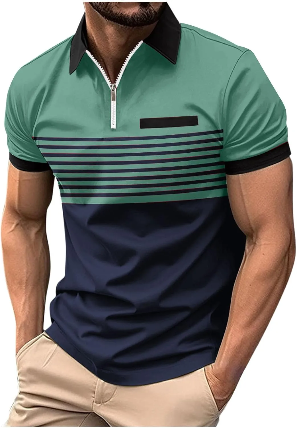 

Футболка с высоким воротником и градиентным горошком для мужчин