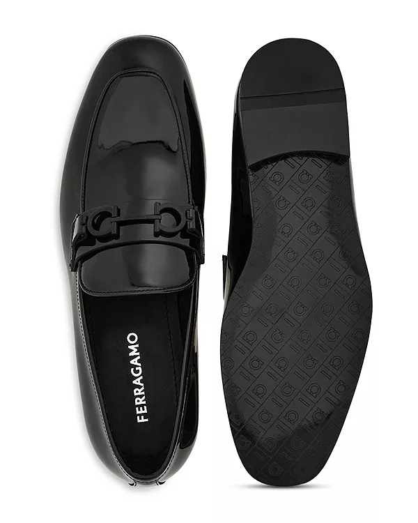 Мужские лакированные лоферы Baltyver Ferragamo, черный — фото 3