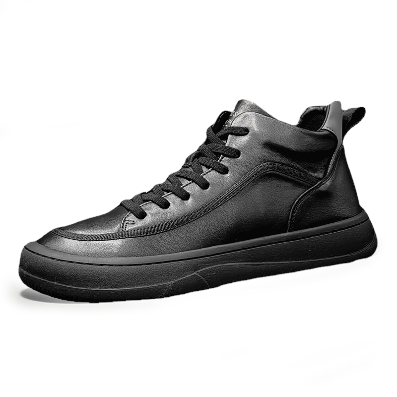 

SENJIALUO Мужские повседневные кроссовки High Top бело-черные утепленные на флисовой подкладке, цвет Black Fleece-Lined Insulated Shoes