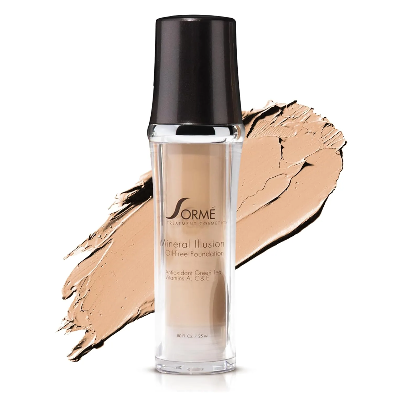 SORMÉ Mineral Illusion тональная основа без отдушек и масел, с минеральным солнцезащитным фильтром, увлажняющая с маслом ши и витаминами A, C, E, среднее покрытие, 25 мл, Beige Nude