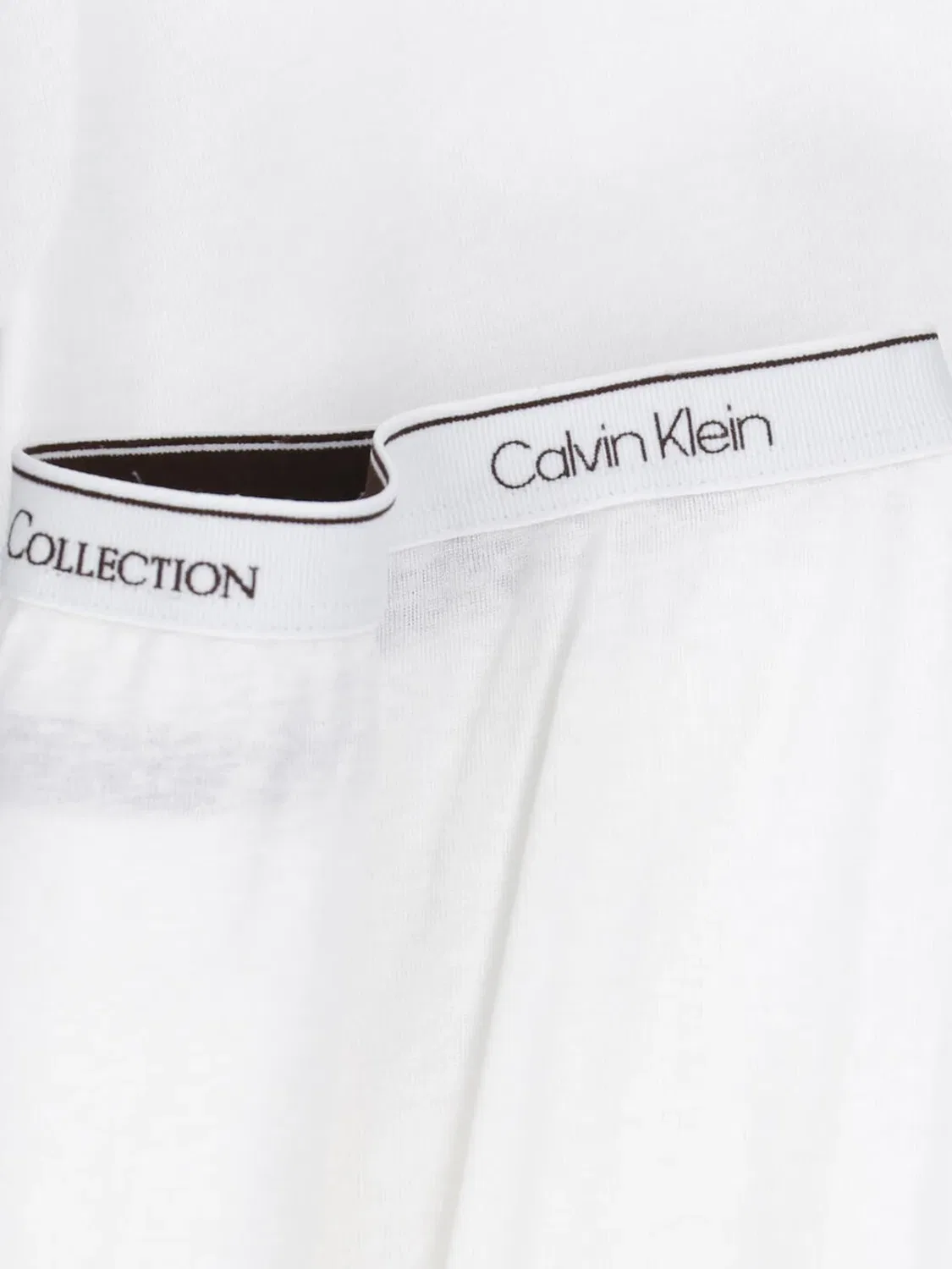 Белые зауженные брюки с ребристыми манжетами и логотипом Calvin Klein, White — фото 4