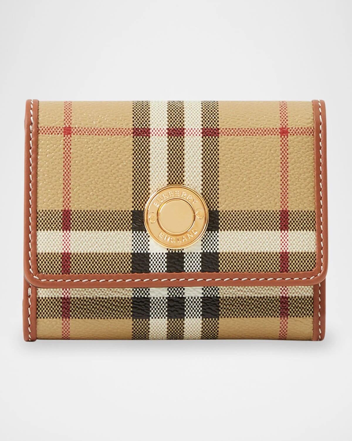 

Складной кошелек Lancaster в клетку Burberry, цвет Archive Beige