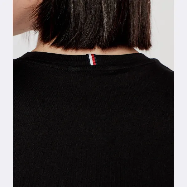 Футболка стандартного кроя Reg c-nk с подписью Tommy Hilfiger, черный — фото 3
