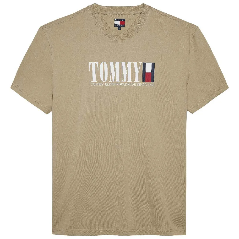 

Футболка с коротким рукавом Tommy Jeans DNA Flag Regular Fit, бежевый