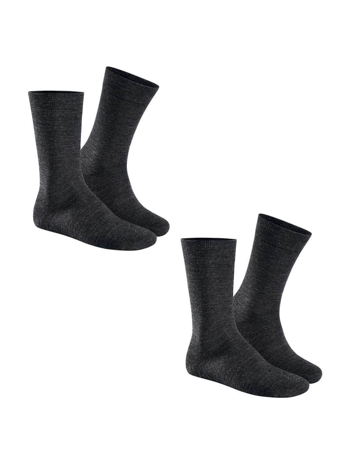 

Hudson Комплект из 2 прочных носков антрацитового цвета