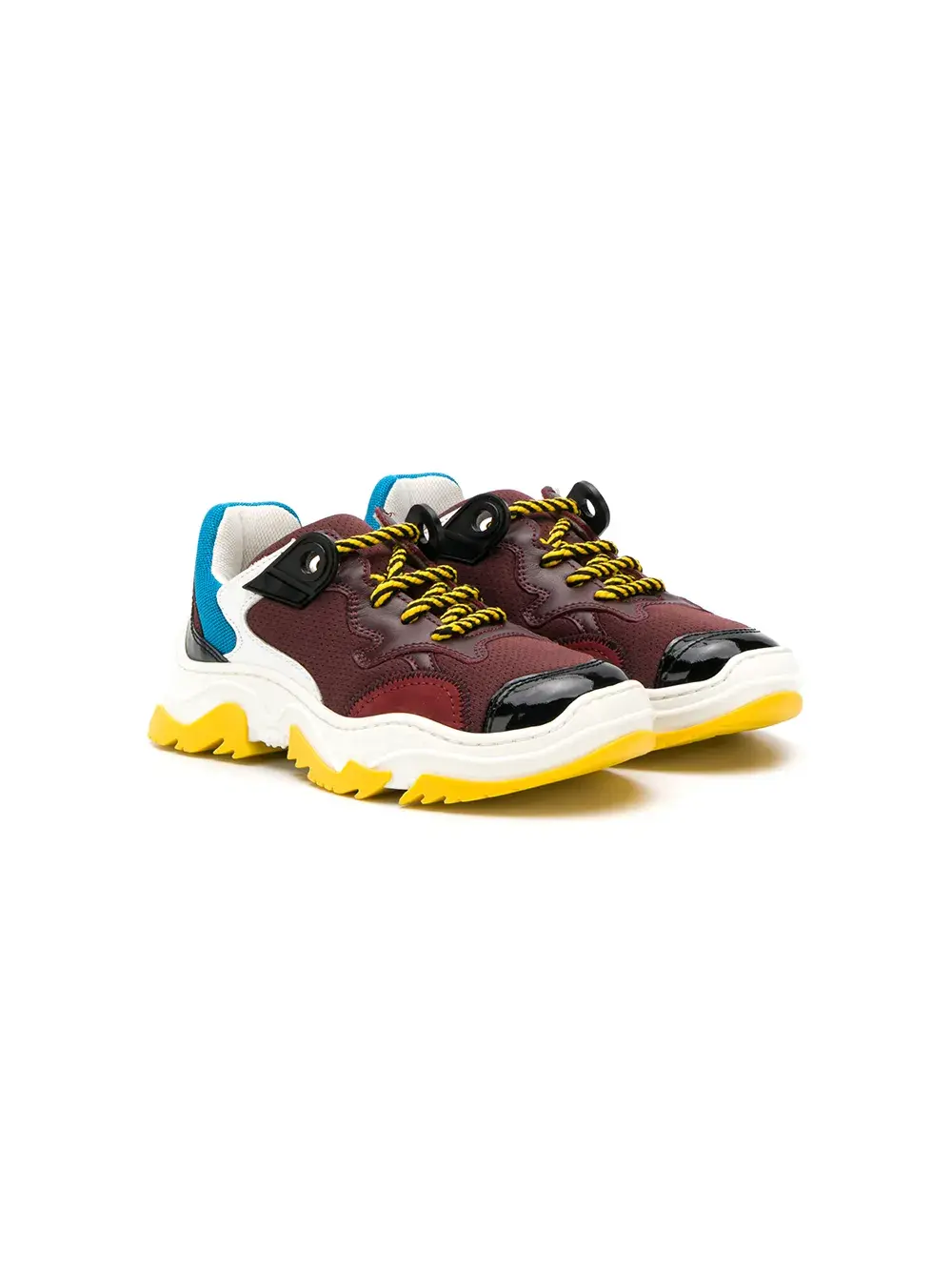 

Кроссовки на шнуровке в стиле колор-блок Nº21 Kids, красный