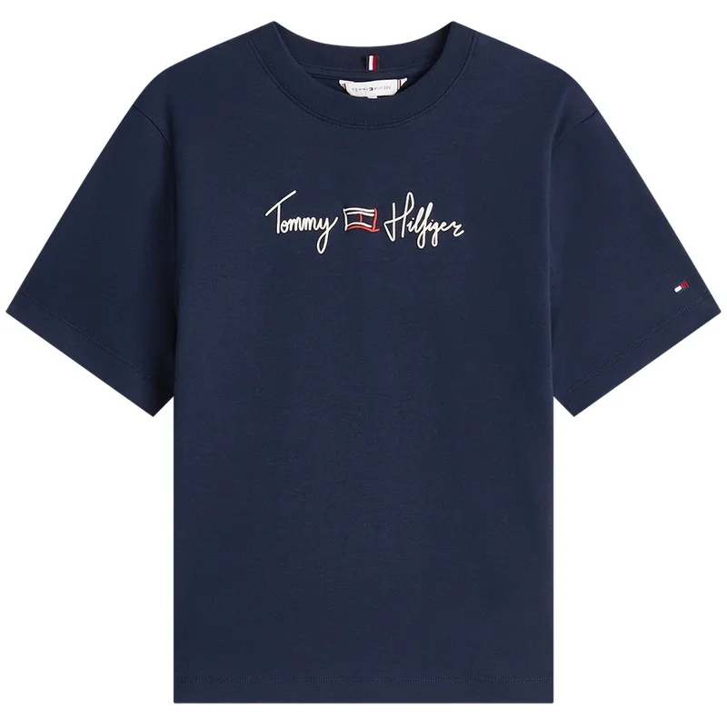 Футболка женская с круглым вырезом Tommy Hilfiger, темно-синий C1G