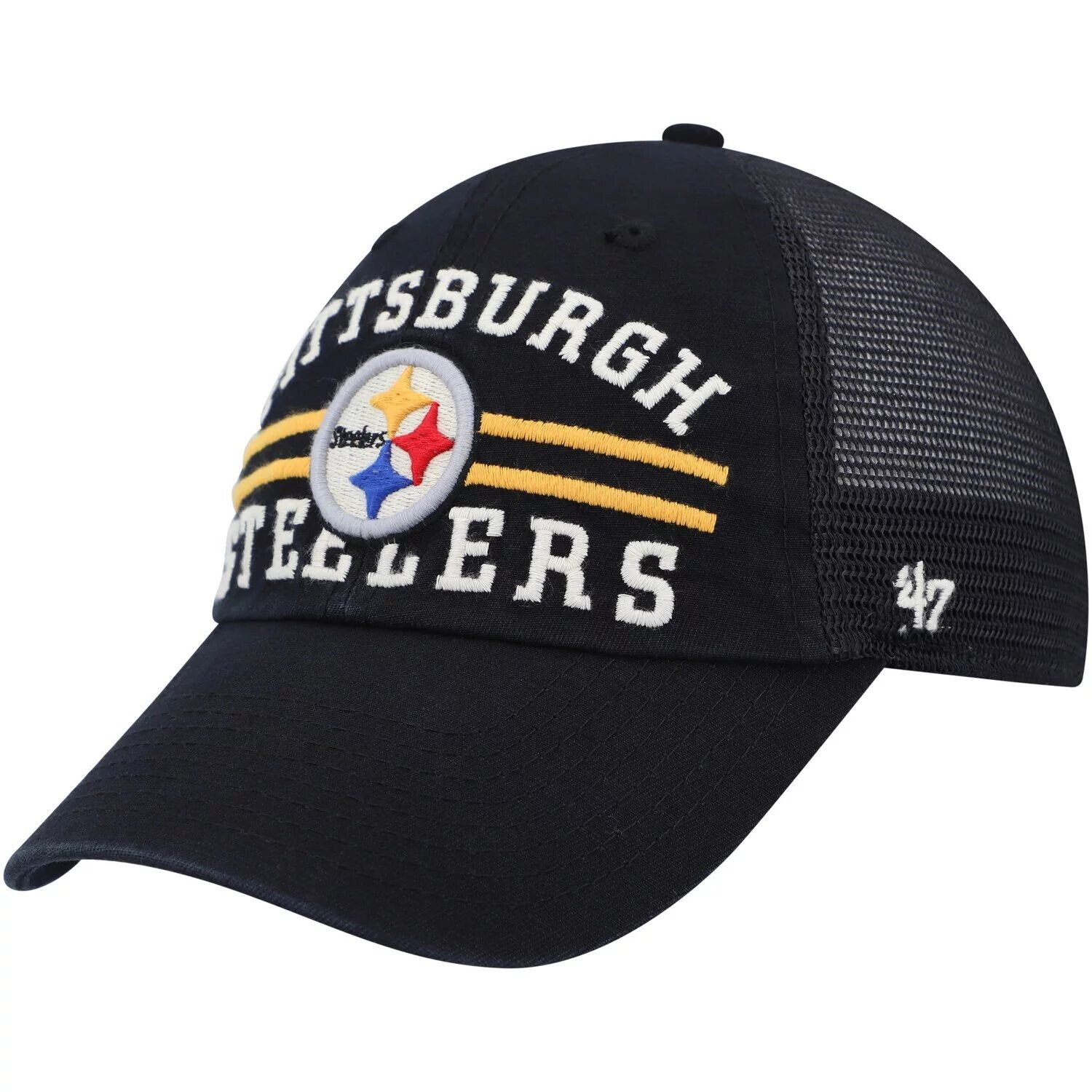 

Мужская черная кепка Snapback Highpoint Trucker Clean Up Pittsburgh Steelers '47