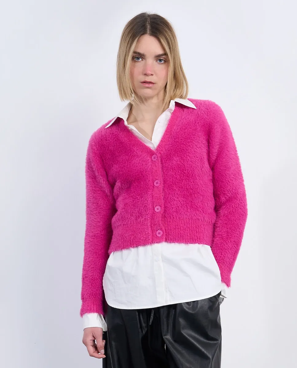 

Женский кардиган с длинными рукавами из мягкой ткани Lili Sidonio, розовый