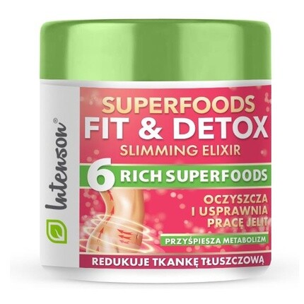 

Superfoods Fit Detox Elixir Коктейль с волокнами Пищевая добавка 135 г Intenson
