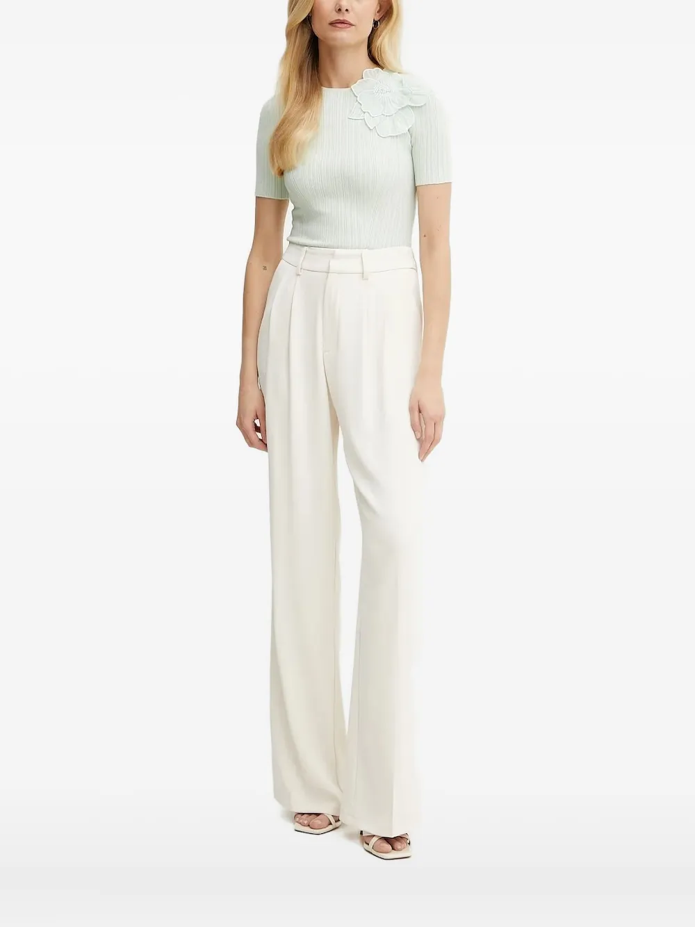 

Декорированная футболка в рубчик Elisabetta Franchi, белый