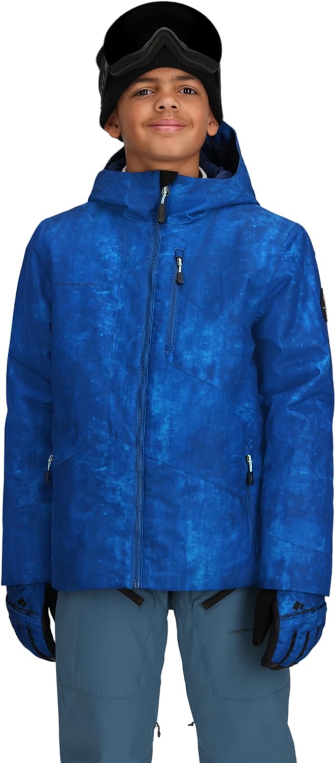 

Лыжная куртка Obermeyer Boyes Gage, утепленная и водонепроницаемая для катания на лыжах и сноуборде, Blue Midnight Frost
