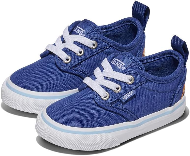 Vans Unisex-Child Atlow Slip-on Shoe | низкие кроссовки для мальчиков и девочек, детская обувь для ходьбы, Embroidery True Navy — фото 2