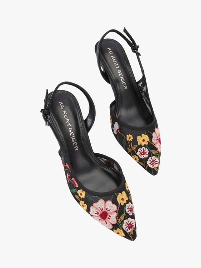 Aria Low2 туфли-лодочки на каблуке kitten с цветочным принтом KG Kurt Geiger, Black/Multi — фото 2