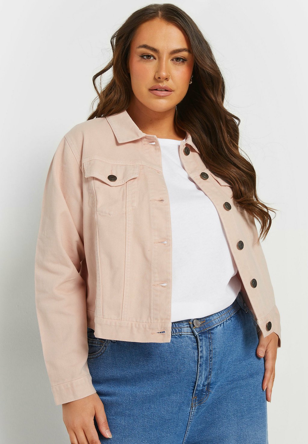 

Джинсовая куртка CLASSIC Yours Clothing, розовый