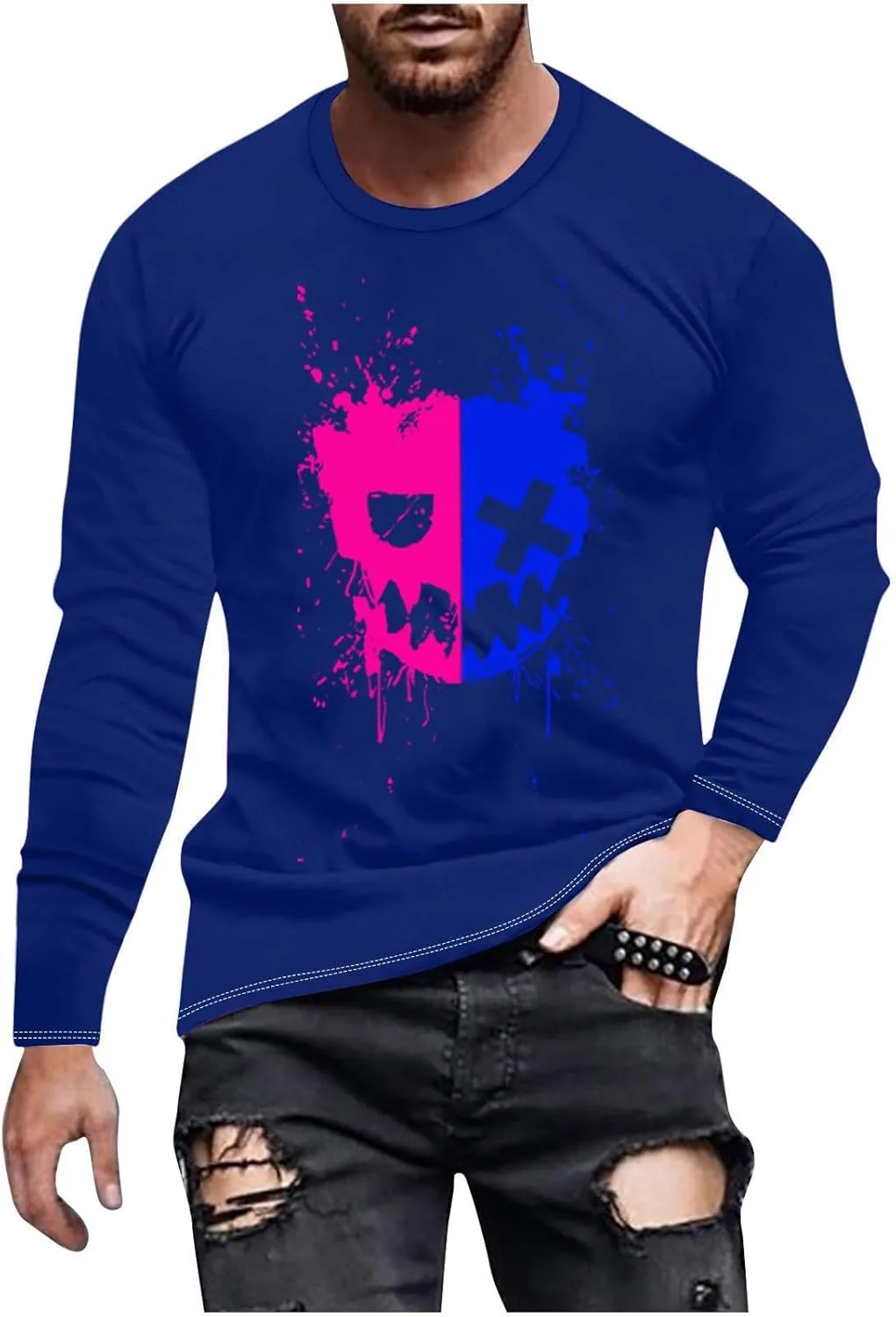 

Мужская футболка с принтом X-Eyed Skull, длинный рукав Uillui