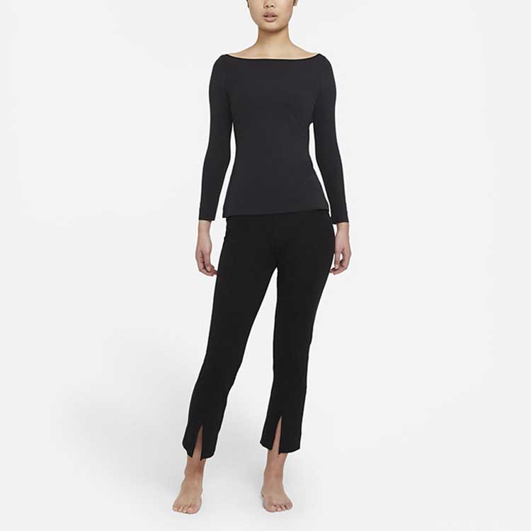 Футболка (WMNS) Nike Training Hooded Sports Long Sleeve T-Shirt Black — фото 3