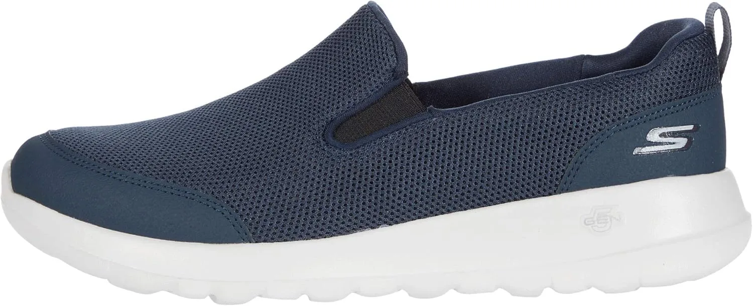 Мужские кроссовки Skechers Go Walk Max Clinched-Athletic Mesh Double Gore Slip On Shoe для ходьбы, белый/темно-синий