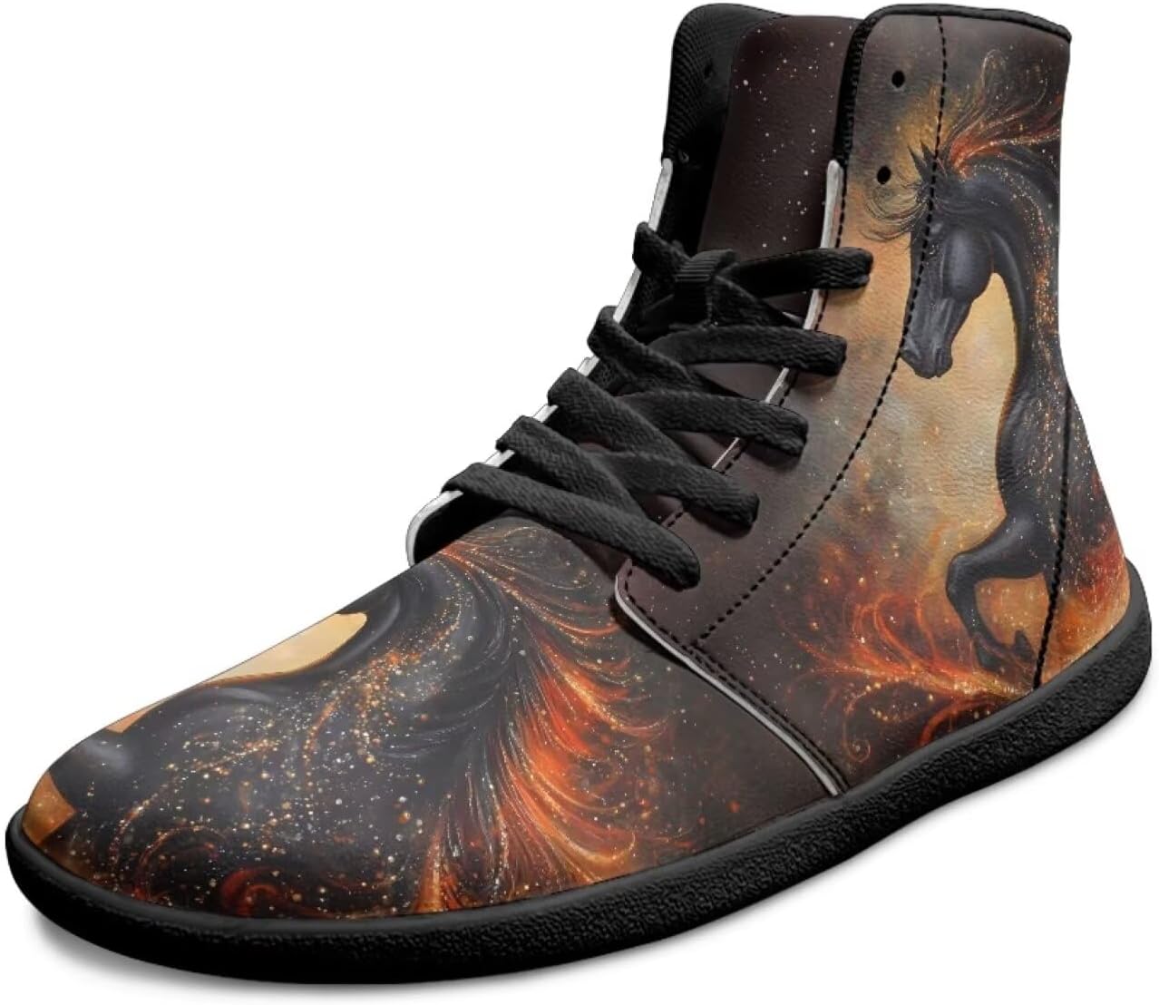 

Мужские широкие кроссовки Binienty для ходьбы, высокие минималистичные кеды с противоскользящим покрытием и нулевым перепадом высоты подошвы, спортивные кроссовки, размеры US 6-14, Galaxy Dark Horse