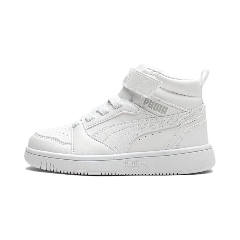

PUMA Детские кроссовки для скейтбординга Rebound V6 Mid Top, белые, серые, для дошкольников