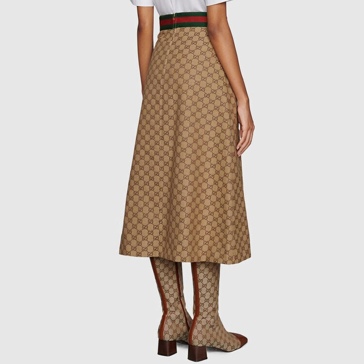 Повседневная длинная юбка женская коричневая Gucci — фото 4