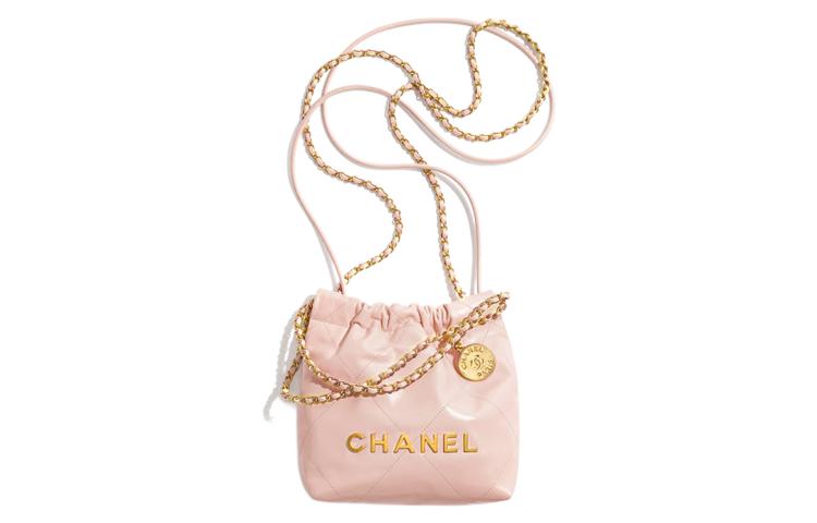 

CHANEL Сумка-ведро из яркой телячьей кожи миниатюрная женская розовая через плечо кроссбоди