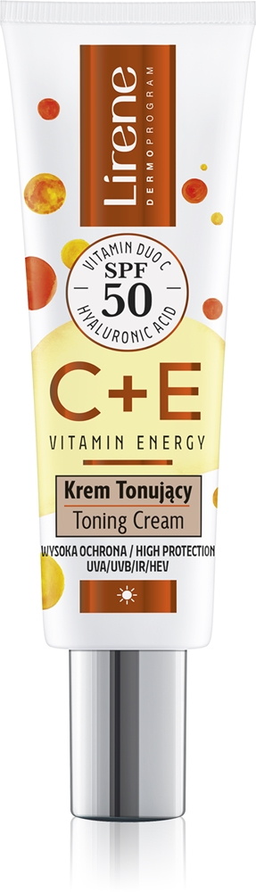 

Крем для лица Vitamin Energy C+E для ровного тона кожи Lirene, spf 50 30 мл