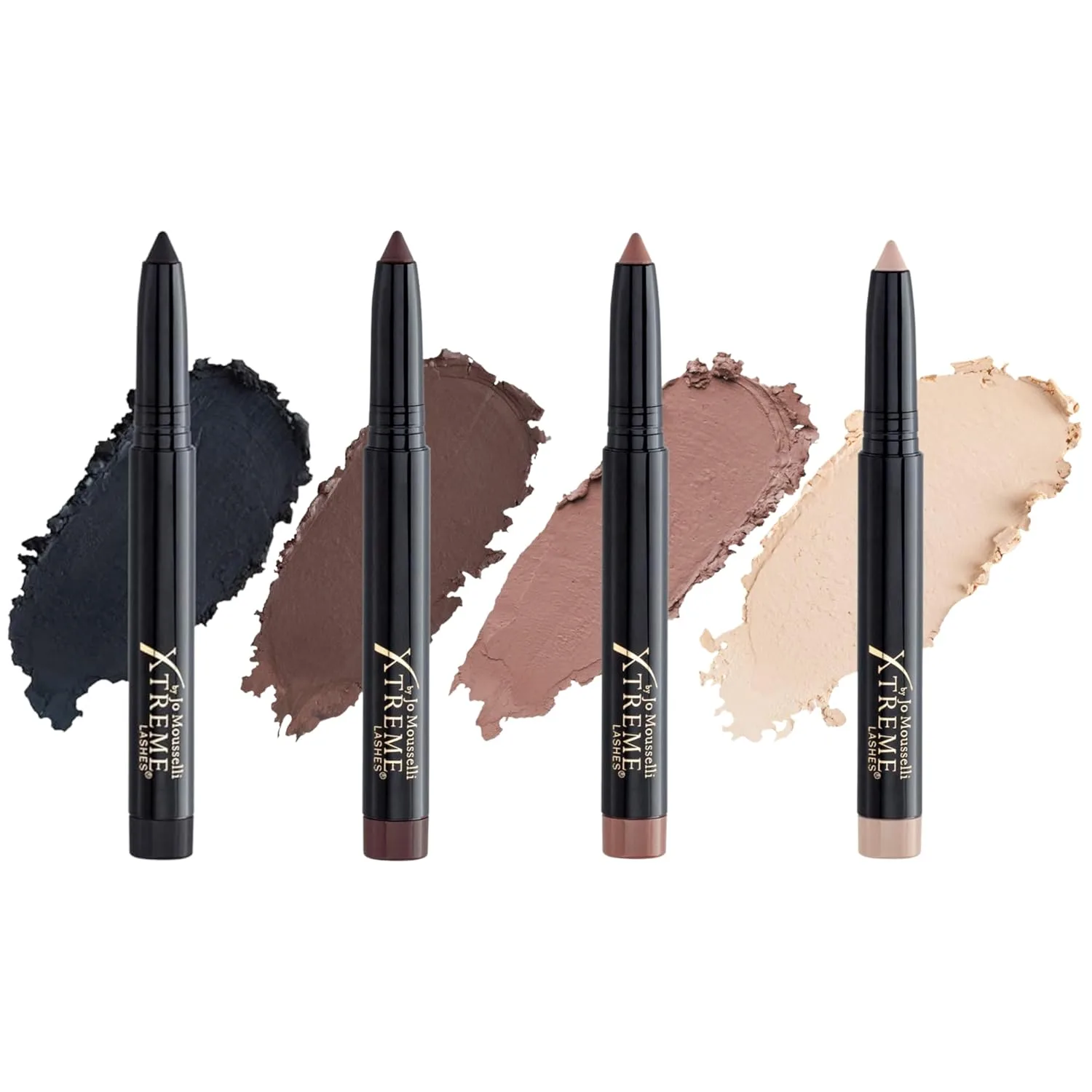 Xtreme Lashes GlideShadow стойкая подводка для век Smoky Mattes набор из 4 цветов: Onyx, Chocolate, Sienna, Nude, легкая крем-пудра, не осыпается, безопасна для наращенных ресниц, Smokey Mattes