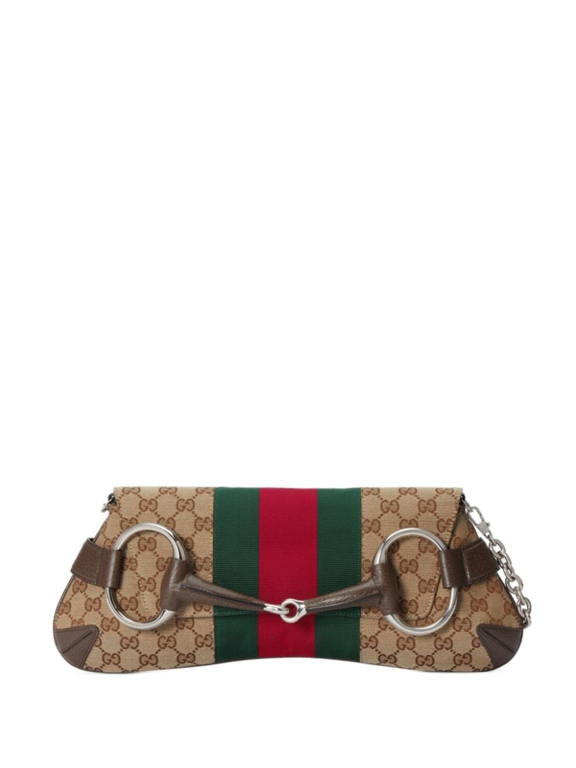 

Сумка Gucci Horsebit на плечо с пряжкой, нейтральный цвет