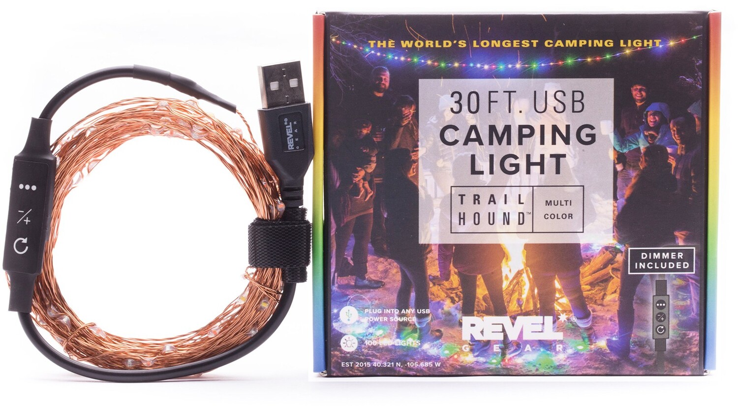 

Trail Hound 30 футов. Кемпинговый фонарь REVEL GEAR, мультиколор