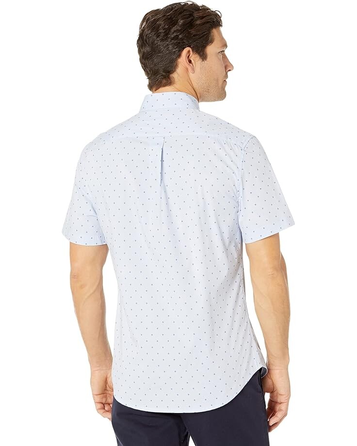 

Рубашка U.S. POLO ASSN. Short Sleeve Slim Fit Print Woven Shirt, цвет Palace Blue