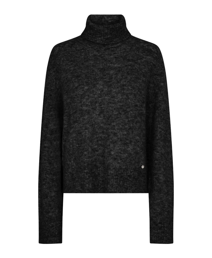 

Черный вязаный свитер с высоким воротником Mos Mosh, черный