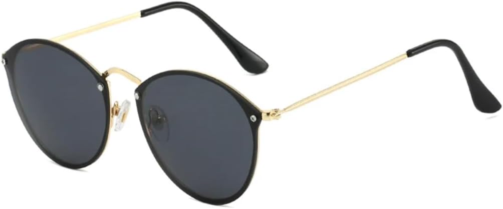 

Ретро круглые панк металлические солнцезащитные очки для женщин с защитой от УФ-излучения UV400, модные мужские солнцезащитные очки с зеркальными линзами TVTBBVV, Golden Grey