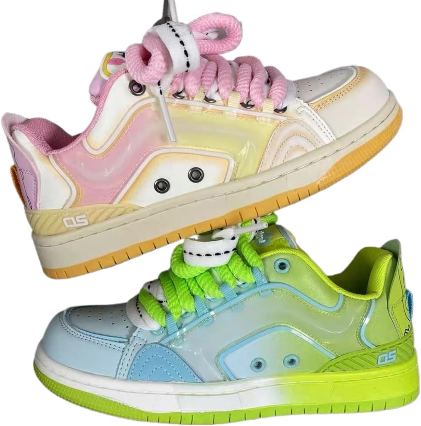 

Милые кроссовки Y2K Dopamine Chunky для женщин и мужчин, модные цветные повседневные спортивные туфли для прогулок Macefil, Mismatched Colorway